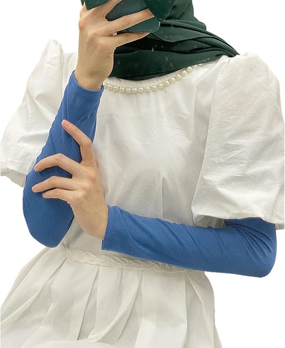 amokk Long Arm Sleeves for Women Cooling UV Sun Protection Sleeves to Cover Arms Gardening Sleeves