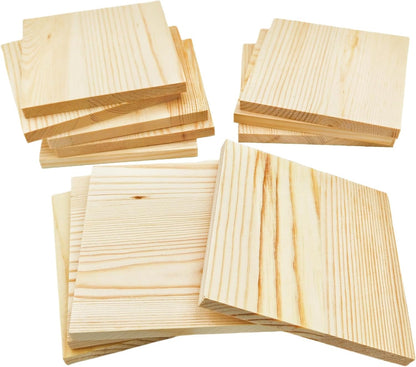 6PCS Unfinished Wood Square Blocks for Crafts, 6x6x1in Blank Wooden Squares Pine Wood Boards for Carving,DIY Wood Coasters,Painting & Burning