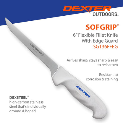 Dexter Outdoors 6" SOFGRIP Fillet Knife | Includes Edge Guard