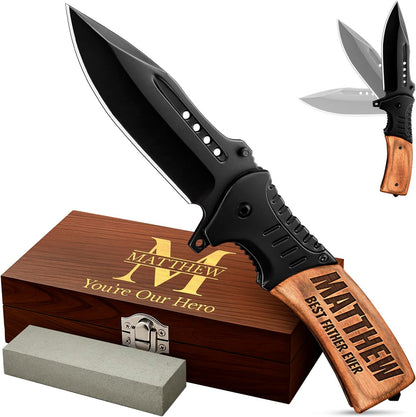 Grand Way Pocket Knife Spring Assisted Folding Knives - Best Camping Hunting Fishing Hiking Survival Knife - Travel Accessories Gear - Stocking Stuffers for Men 0207