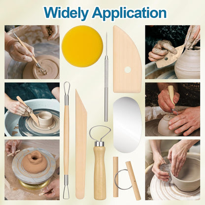 Amrules Clay Tools Kit, 12 PCS Polymer Clay Cutter Tools, Rectangle Shape Acrylic Press Board and Roller Pin Supplies Suitable for Shaping, Carving, Pottery Craft and DIY Projects