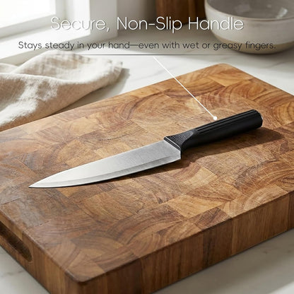 Knife set, 7-piece high-end kitchen knife set, with universal knife holder, rust proof and non stick high carbon stainless steel kitchen special sharp chef knife, can be placed in dishwasher