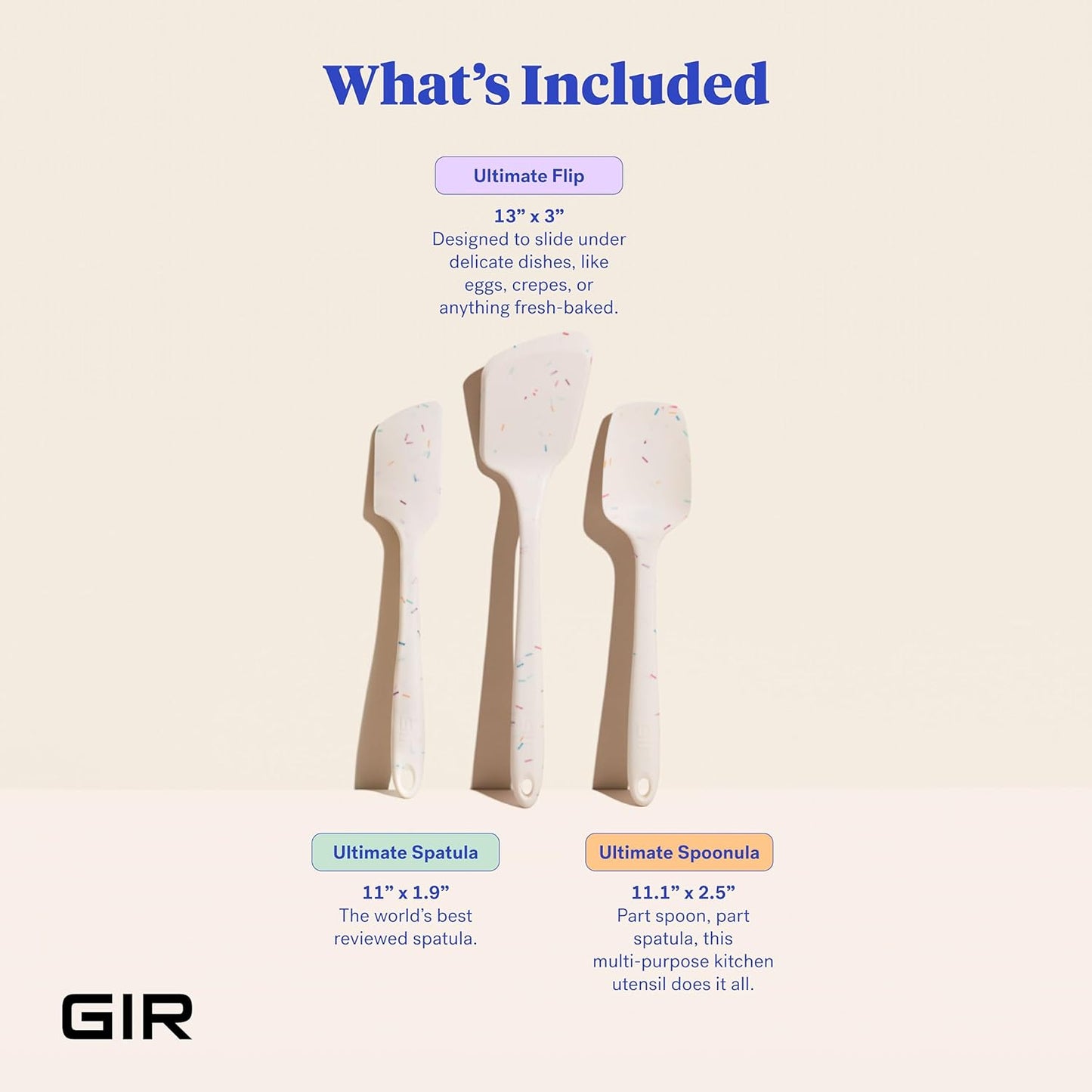 GIR: Get It Right 5 Piece Silicone Ultimate Kitchen Utensils Set - Ladle, Spatula, Flip, Spoon & Spoonula - Non-Toxic Cooking Utensils for Nonstick Cookware, Cooking and Baking - Red