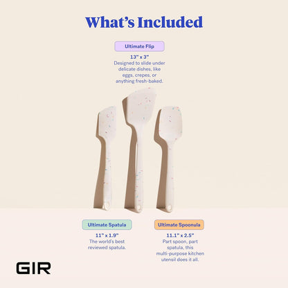 GIR: Get It Right 5 Piece Silicone Ultimate Kitchen Utensils Set - Ladle, Spatula, Flip, Spoon & Spoonula - Non-Toxic Cooking Utensils for Nonstick Cookware, Cooking and Baking - Red