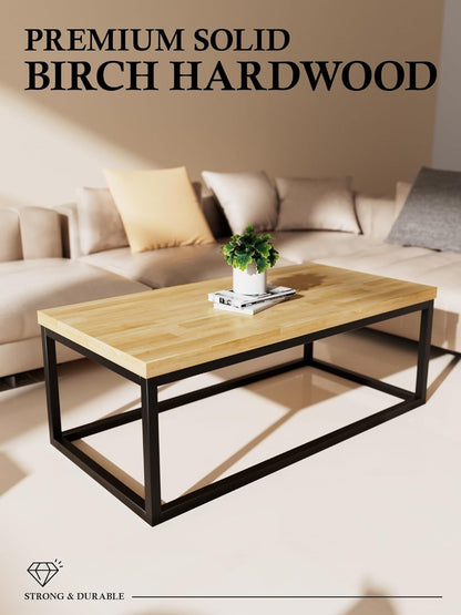 4FT Butcher Block Countertop Birch Solid Wood - 50" x 25" Table Top Butcher Block Cutting Board for Kitchen Island Cart Living Dining Office Desk Workbench Washer Dryer Countertop Unfinished 1.5" Th