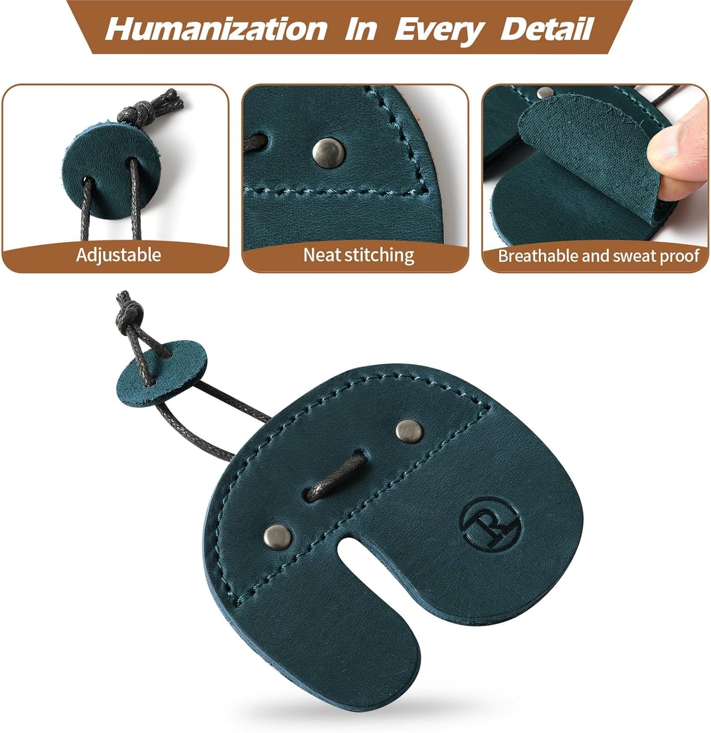 Ringsun Leather Archery Finger Tabs,Handmade Archery Finger Guard for Shooting Practice Gear, Recurve Bow Fingers Tab