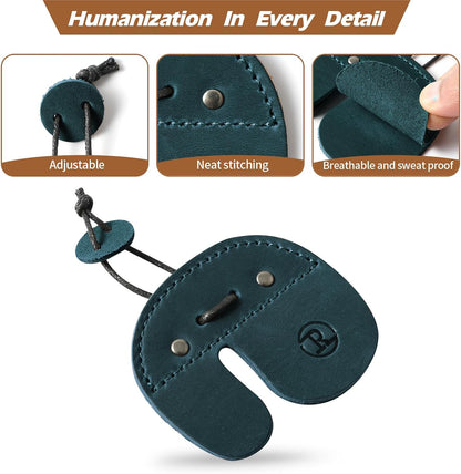 Ringsun Leather Archery Finger Tabs,Handmade Archery Finger Guard for Shooting Practice Gear, Recurve Bow Fingers Tab