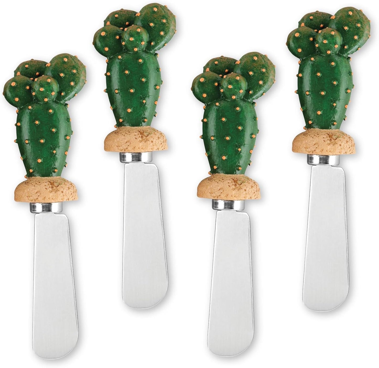 Supreme Housewares Western Cowboy Boot Cheese Spreaders, Hand-Painted Resin Handles with Stainless Steel Blades for Spreading Cream Cheese, Butter, and Jam, Assorted Designs, Set of 4
