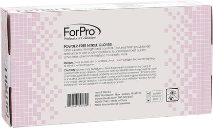ForPro Disposable Nitrile Gloves, Chemical Resistant, Powder-Free, Latex-Free, Non-Sterile, Food Safe, 4 Mil
