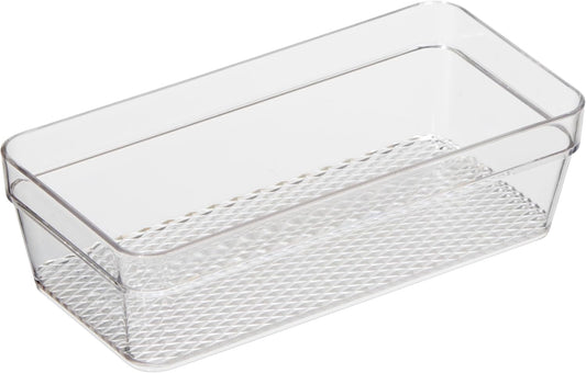 Oggi Clear Drawer Organizer - 3" X 12.5" - Ideal for Organizing Kitchen Drawers, Office, Desk, Silverware, Kitchen Utensils, Cosmetics and Bathrooms