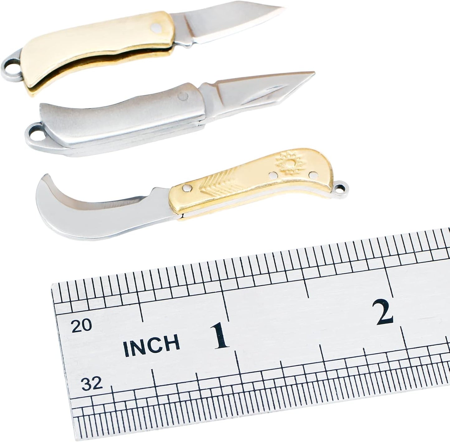 Novelty Tiny Package Box Cutter Opener Knife Tools, Eastern Delights 2 Inches EDC Outdoor 3 Pcs Folding Knife Tool Kit