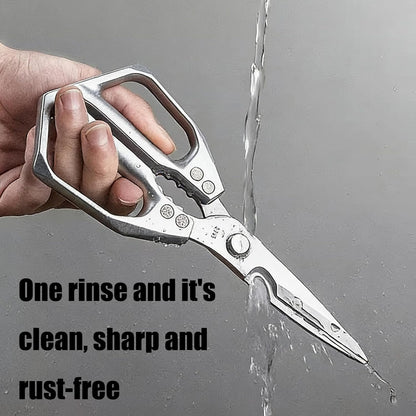 Stainless Steel Kitchen Scissors, Kitchen Scissors All Purpose, Stainless Steel Cooking Aid Scissors Heavy Duty Poultry Shears Sharp Silver Meat Scissors Dishwasher Safe