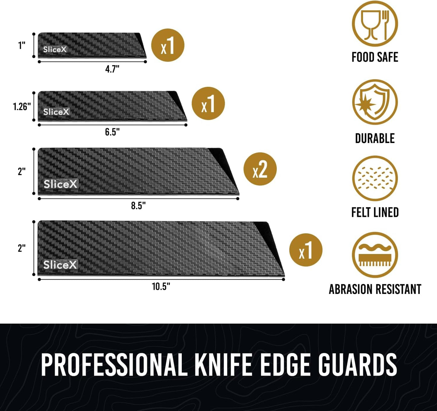 Knife Sheaths for Kitchen Knives 8"-12" Universal Knife Edge Guards Set | Cover with Extra Strength | BPA-Free Guards | Non-toxic and Food Safe (2 Pcs)