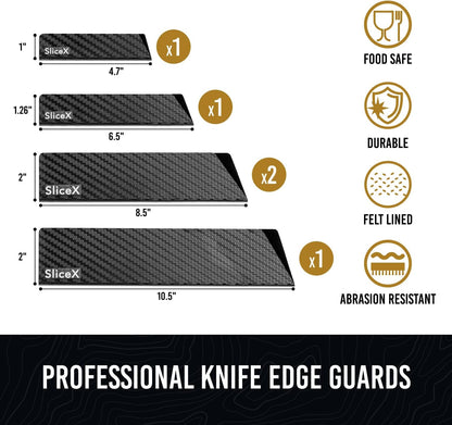 Knife Sheaths for Kitchen Knives 8"-12" Universal Knife Edge Guards Set | Cover with Extra Strength | BPA-Free Guards | Non-toxic and Food Safe (2 Pcs)