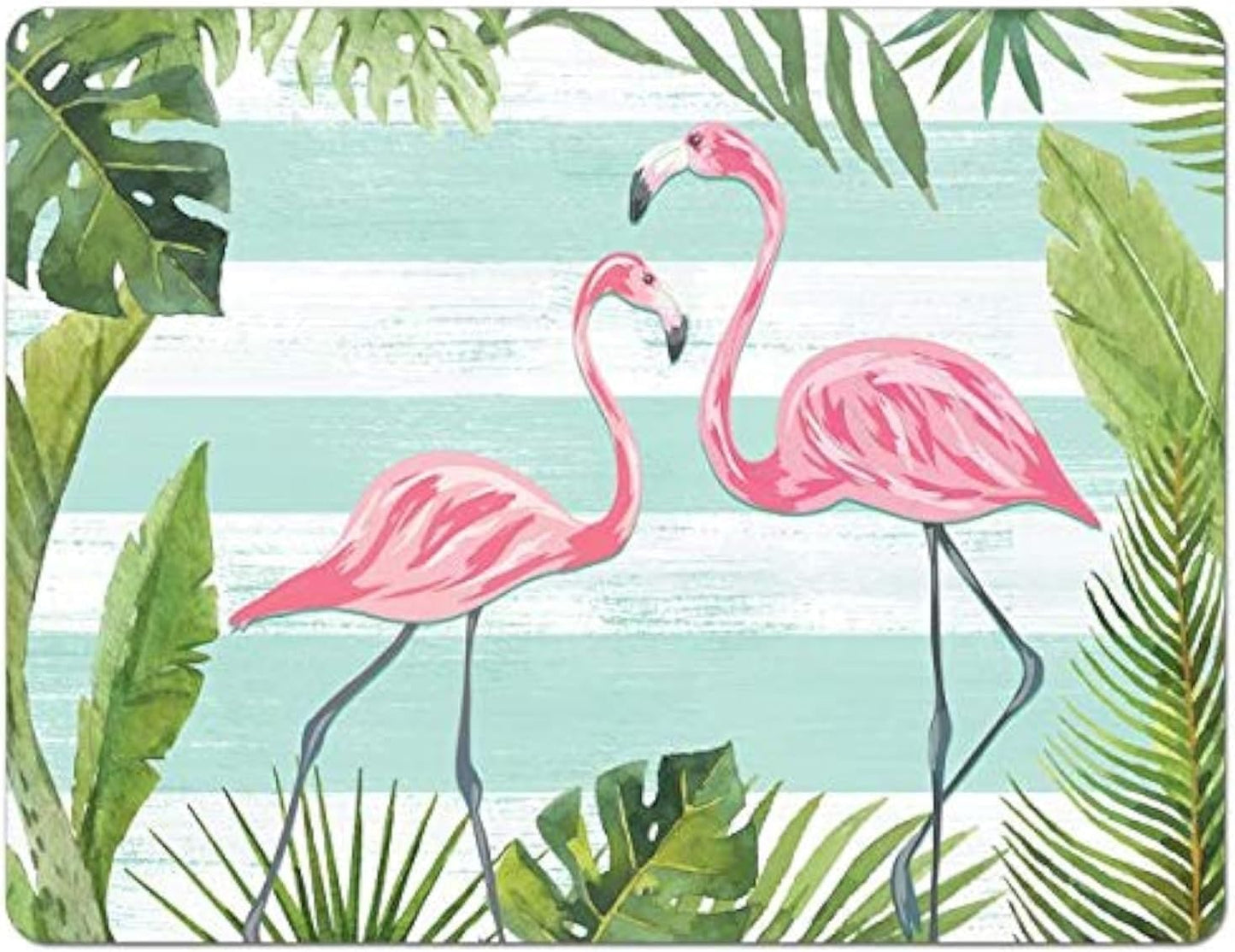 Cut N' Funnel Flamingos & Stripes Designer Flexible Plastic Cutting Board Mat, 15" x 11.5", Made in the USA, Decorative, Flexible, Easy to Clean