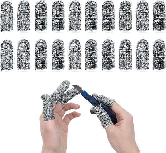 New Reusable Finger Sleeve Protectors Anti-Slip Cut Resistant Finger Cots, 12 Pack 5 Level Thumb Fingertips Protection Cots Protectors Guards Glove Life Extender Finger Covers for Kitchen Work Cuts
