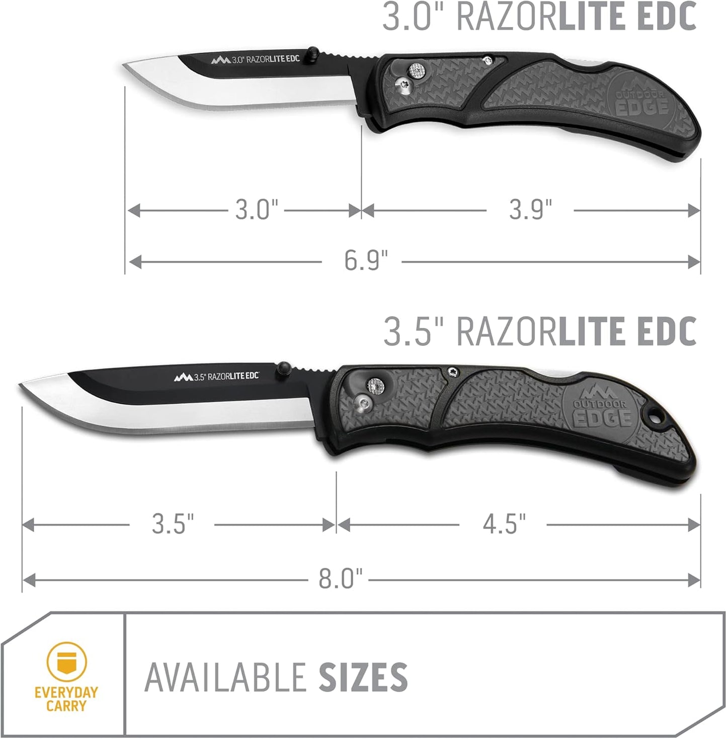 OUTDOOR EDGE 3.5" RazorLite EDC Knife. Pocket Knife with Replaceable Blades and Clip. The Perfect Hunting Blade for Skinning Deer. Blaze Orange with 6 Blades