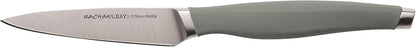 Rachael Ray Cutlery Japanese Stainless Steel Knives Set with Sheaths, 8-Inch Chef Knife, 5-Inch Santoku Knife, and 3.5-Inch Paring Knife, Teal