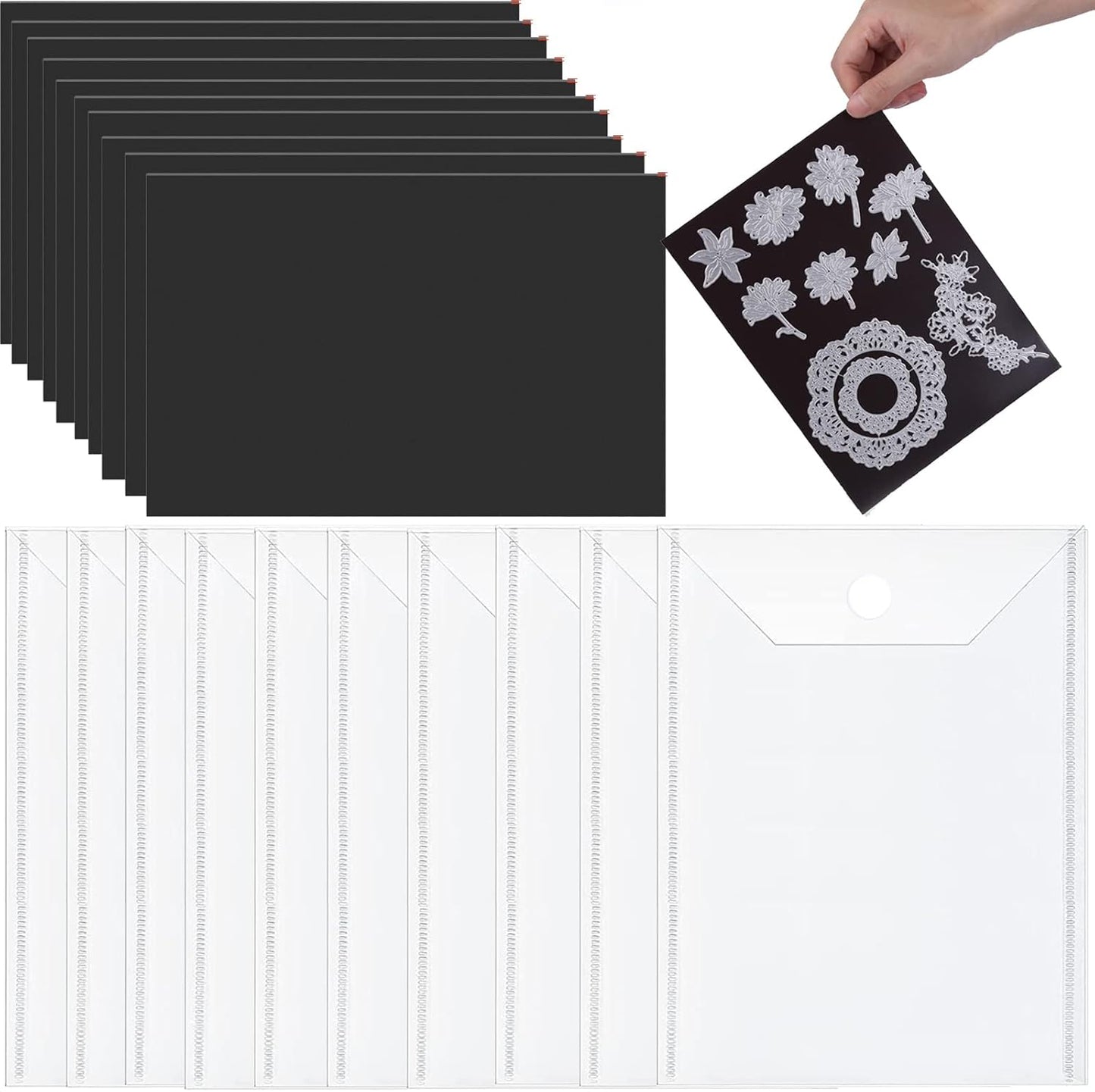 Briartw 10 Sheets Rubber Soft Magnet Sheet for Metal Cutting Dies Storage, Crafts Tool Scrapbooking Arts and Crafts Flexible Placement Mats, 3mm 6.85x5inches