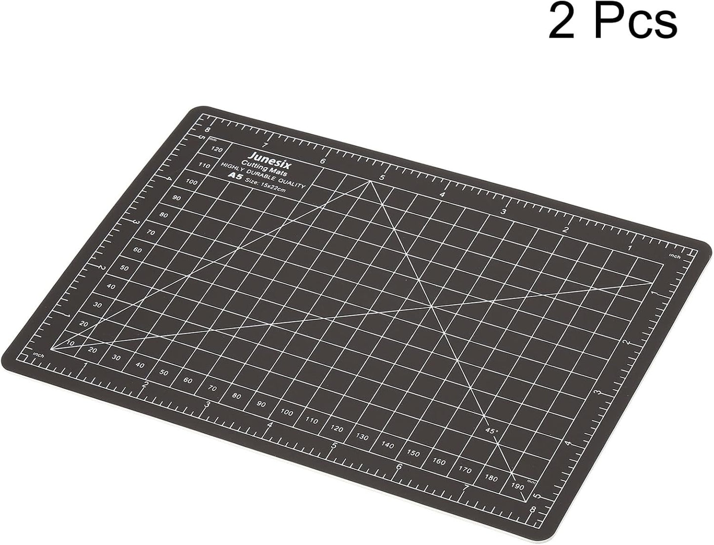 MECCANIXITY 6" x 8" Cutting Mats, Rotary Fabric Mat Self Recover Sewing Mat Double Sided for Hobbyist DIY Craft Creative Design, A5 Black White