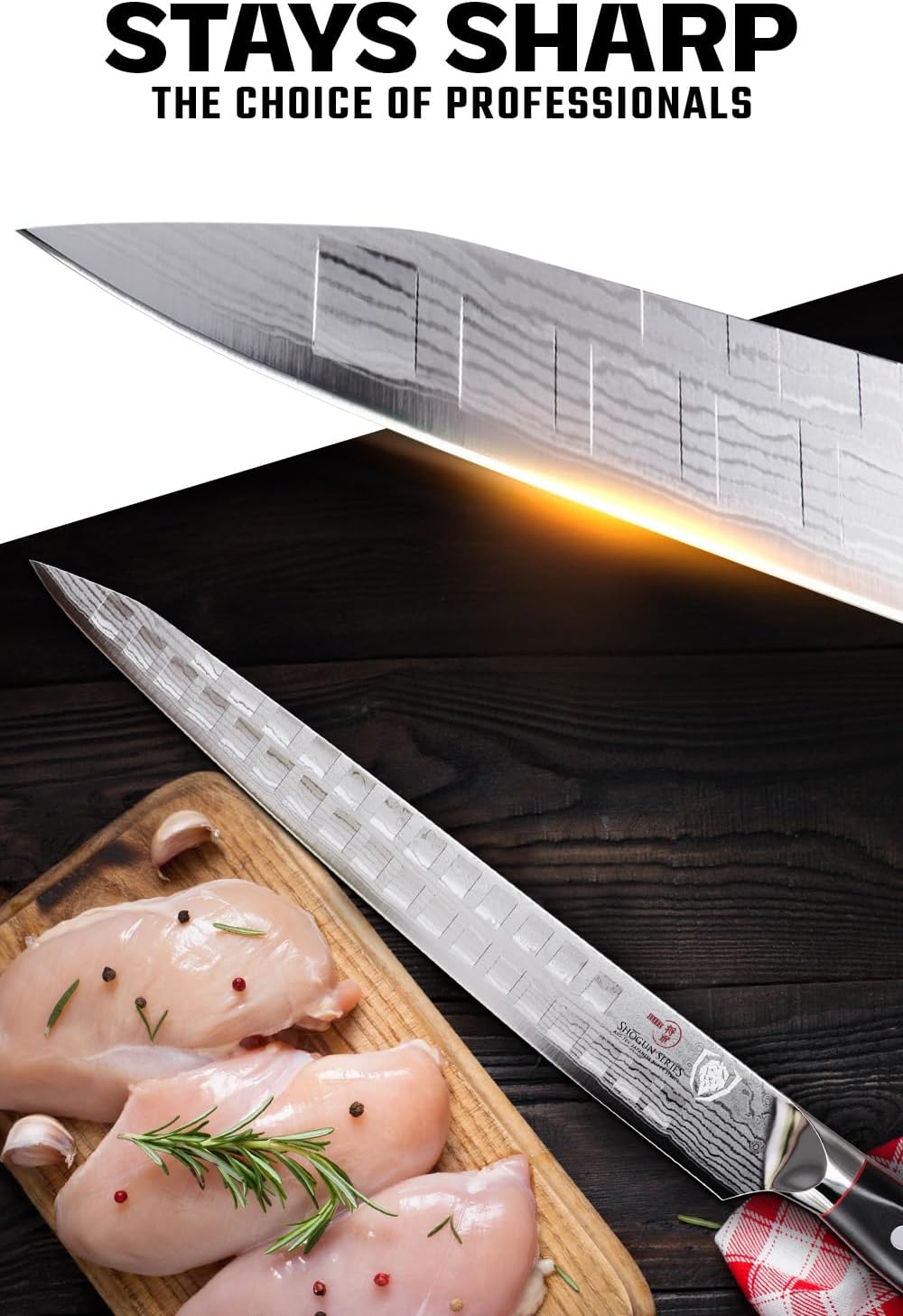 Dalstrong Slicing Carving Knife 12 inch + Boning Knife 6 inch - Shogun Series ELITE - Japanese AUS-10V Super Steel - G10 Handle - Fillet Kitchen Cooking Knife - Sheaths Inlcuded