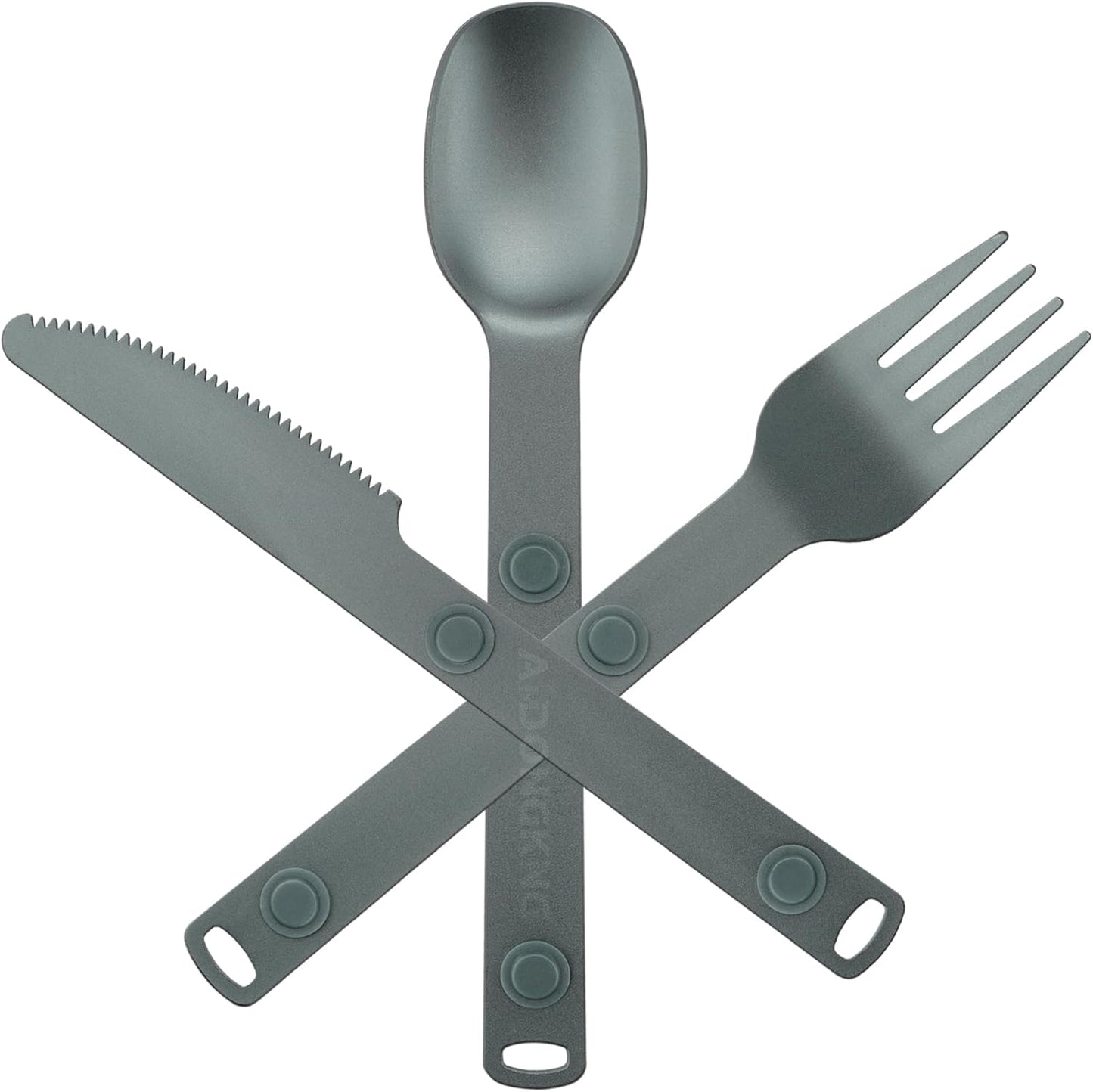 Magnetic Camping Cutlery Set, Flatware Utensils Set, Knife, Fork & Spoon, Travel Utensils for Camping, Cooking, and Outdoor Dining, 3-Pack, Orange