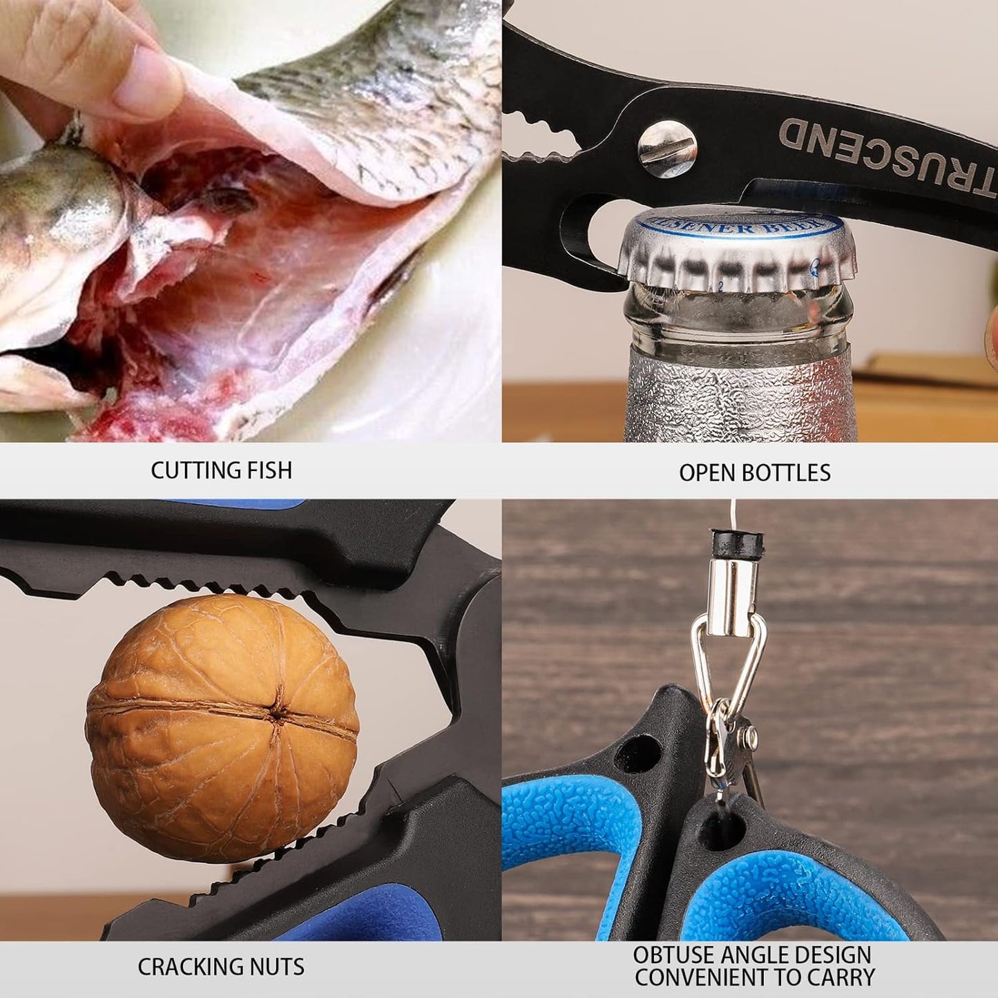 TRUSCEND Multi-Purpose Fishing, Heavy Duty Kitchen for Cutting, 2 Pack Of Hardened SS Provide Superior Rust & Corrosion-Resistance, Multi-Function Fishing Tools
