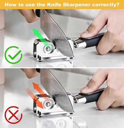 Knife Sharpener,Jonurphy Kitchen Knife Sharpeners,Rotating Steel Wheel Sharpening Discs,Manual Knife Sharpening Tool for Kitchen,Home