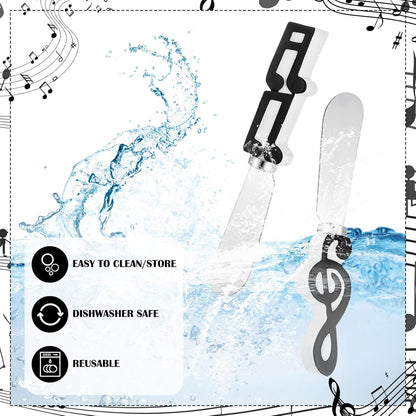 8 Pcs Musical Note Cheese Spreader Butter Knife Set Stainless Steel Cheese Spreader Multipurpose Butter Jam Dip Graduation Gift Table Decoration