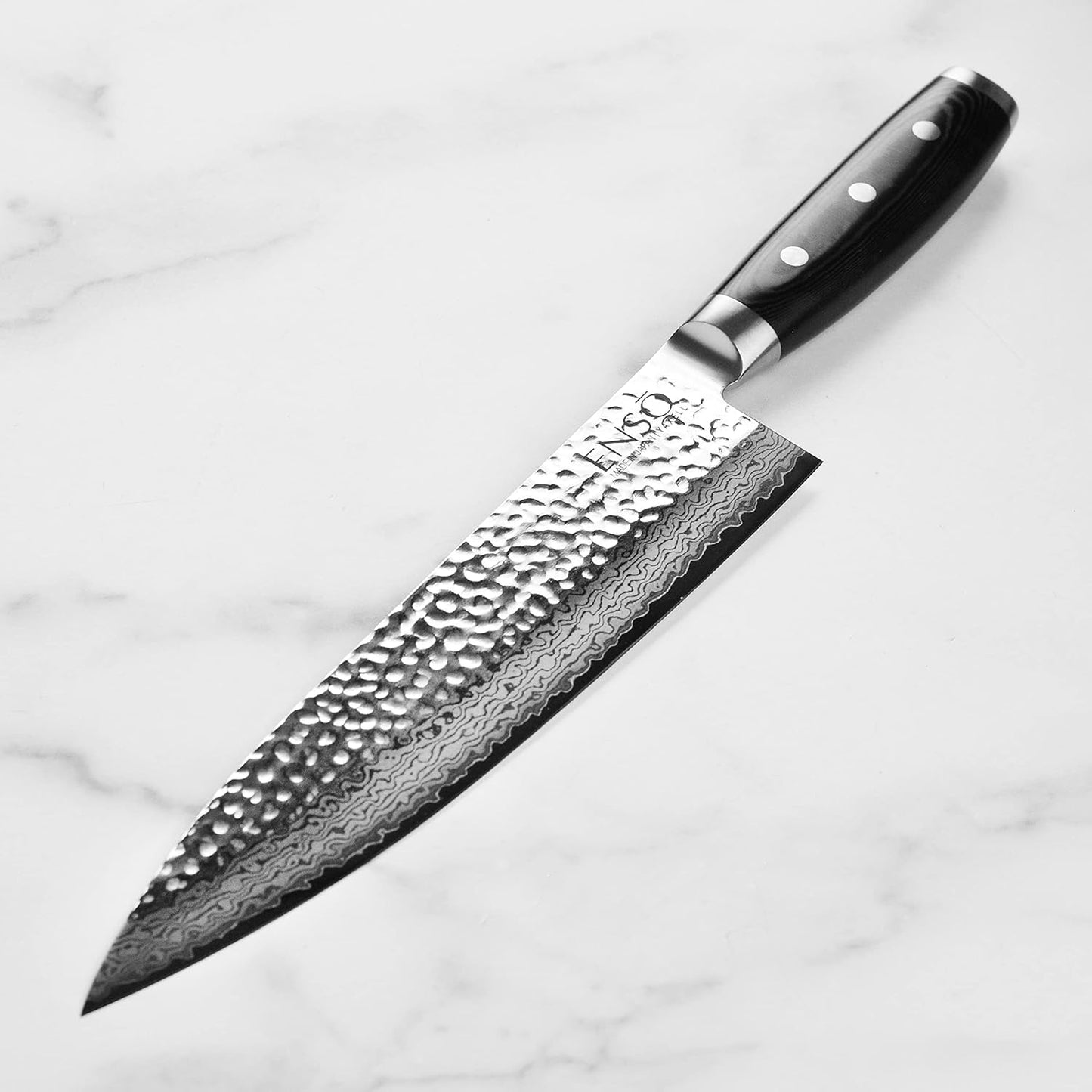 Enso Chef's Knife - Made in Japan - HD Series - VG10 Hammered Damascus Stainless Steel Gyuto - 8"