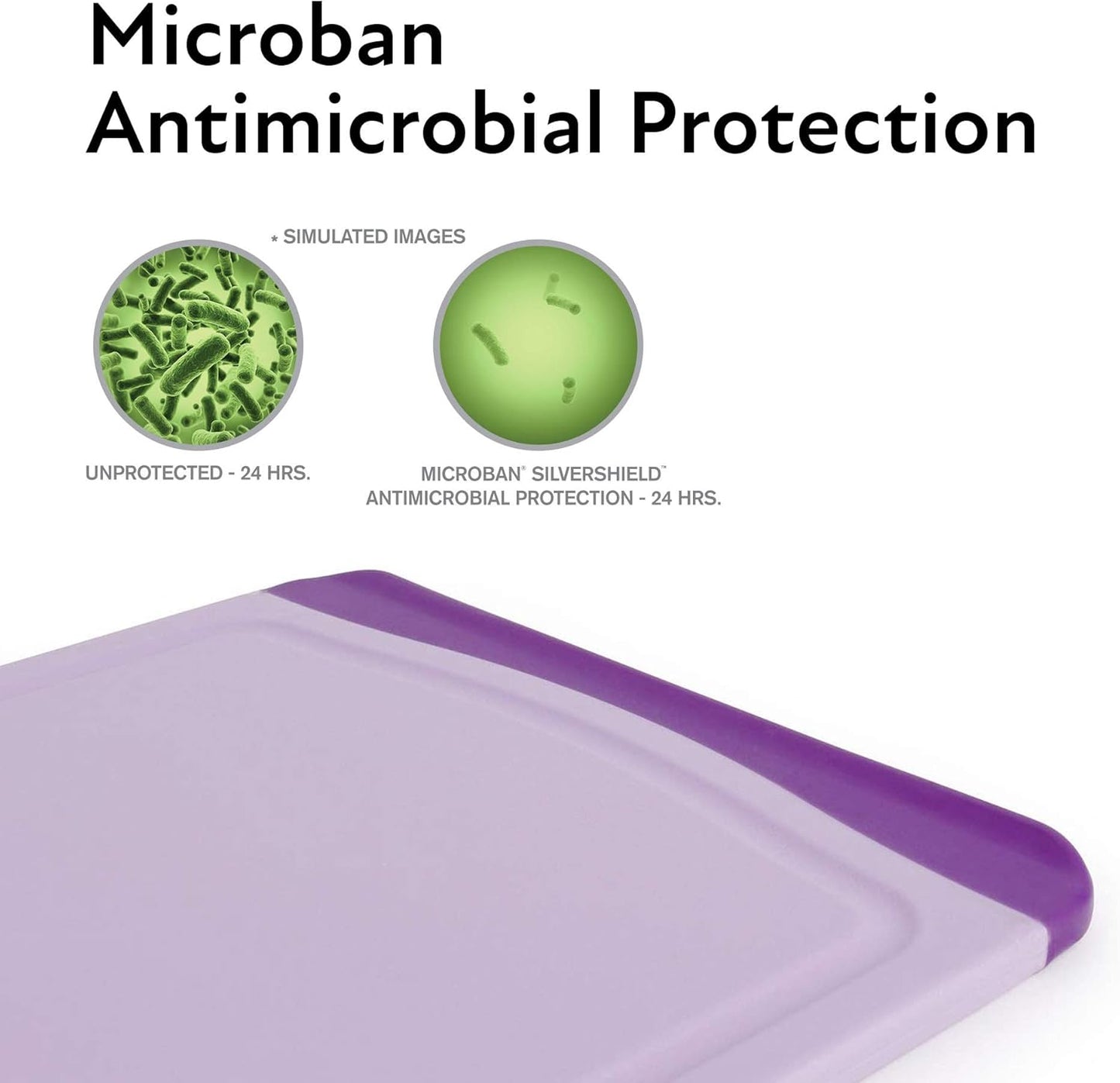 Neoflam 4 Piece Plastic Coded Cutting Board Set plus Organizer with Food Icon, Microban Protection, Extra Large, BPA Free, Juice Groove, Non Slip, Dishwasher Safe, Multicolor