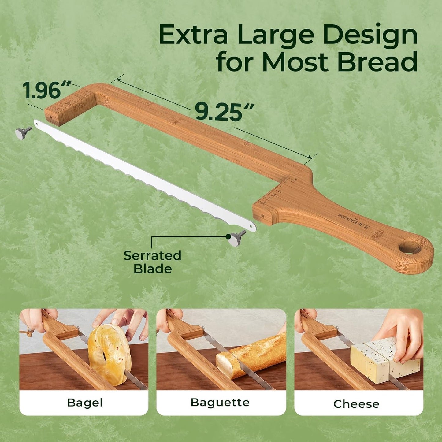 keechee Bread Pilot Adjustable Bread Knife – Upgraded Bread Slicer for Homemade & Sourdough Loaves, Serrated Stainless Blade with Precision Thickness Guide, Gift for Artisan Bakers
