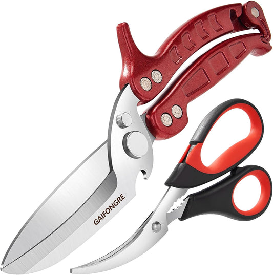 Heavy Duty Poultry Shears Scissors,Kitchen Shears for food Heavy Duty,Kitchen Scissors All Purpose,Chicken,Fish,Meat,Easily Separable for Thorough Cleaning,Dishwasher Safe.