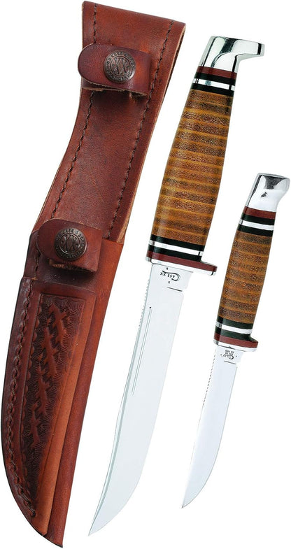 Case WR XX Pocket Knife Fixed Blade Polished Leather Item #379 - (M 3 Finn SS) - Length Closed: 6 1/2 Overall Inches