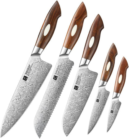 XINZUO 8.3 Inch,110 Layers Damascus Steel Chef Knife Cleaver, Professional Hand Forged Kitchen Cooking Knife,Full Tang,Sharp Slicing Knife Gyuto Knife-North America Desert lron Wood Handle