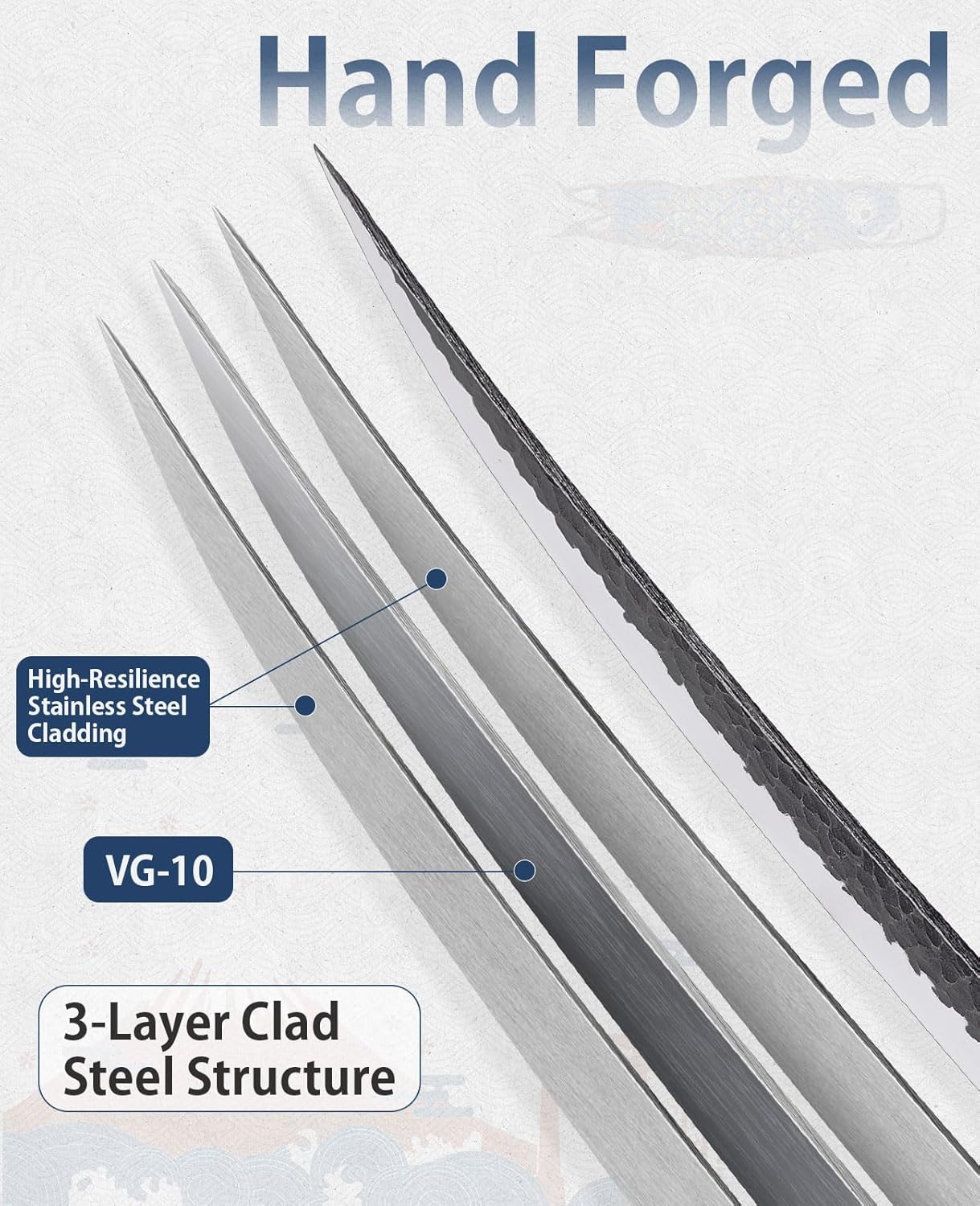 3.7 Inch Hand Forged Paring Knife, VG10 High Carbon 3-Layer Clad Steel Small Kitchen Knife, Ultra Sharp Full Tang for Peeling, Slicing & Delicate Prep, Gift Box for Men & Women