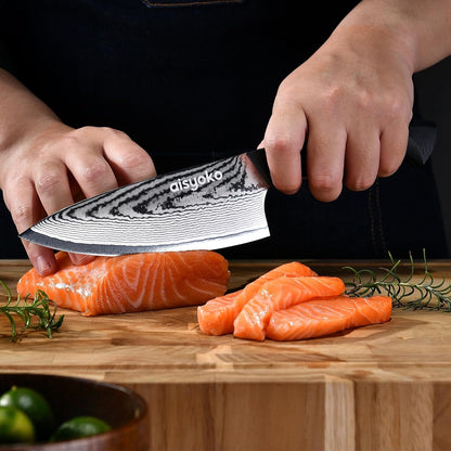aisyoko 4.5 Inch Paring Knife, Damascus Steel Chef Knife with Ergonomic G10 Handle, VG10 High Carbon Steel, Professional Kitchen Knife for Fruit Vegetable Carving, Ultra Sharp Blades