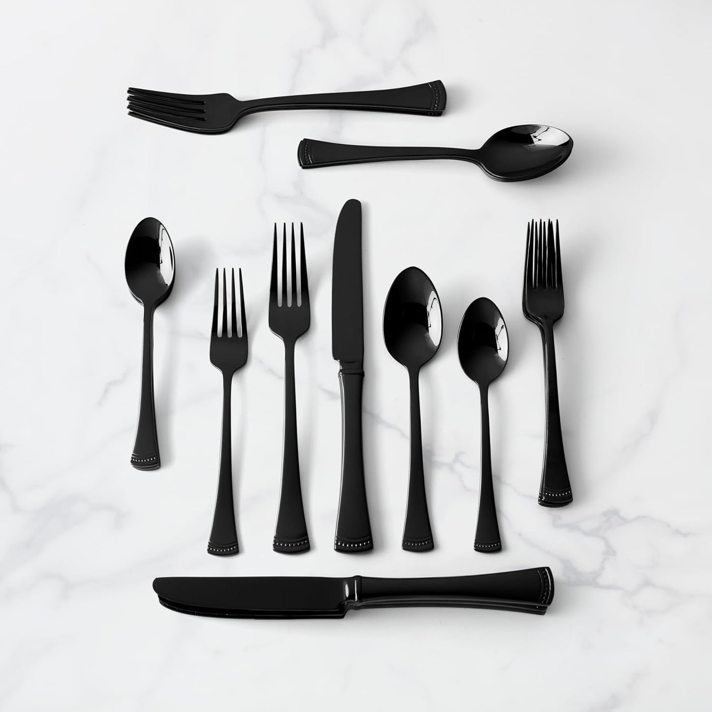 Lenox Silverware Set, Portola 12-Piece Steak Knife Flatware Set, Service For 12, Made Of 18/10 Stainless Steel, Dishwasher Safe, Home And Kitchen Utensils, Knives, Cutlery (Silver, 12 Piece)