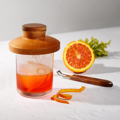 Viski Channel Knife, Citrus Zester and Orange Peeler Tool, Walnut Wood and Stainless Steel Bar Tool for Cocktail Garnishes, Perfect for Home Bars, Craft Cocktails and Bartender Gifts, Set of 1