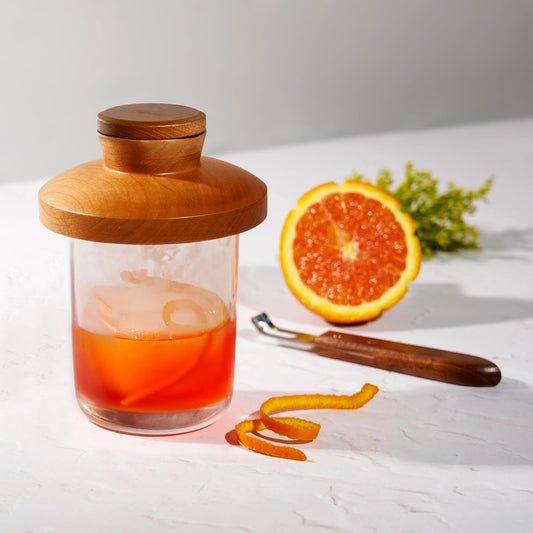Viski Channel Knife, Citrus Zester and Orange Peeler Tool, Walnut Wood and Stainless Steel Bar Tool for Cocktail Garnishes, Perfect for Home Bars, Craft Cocktails and Bartender Gifts, Set of 1