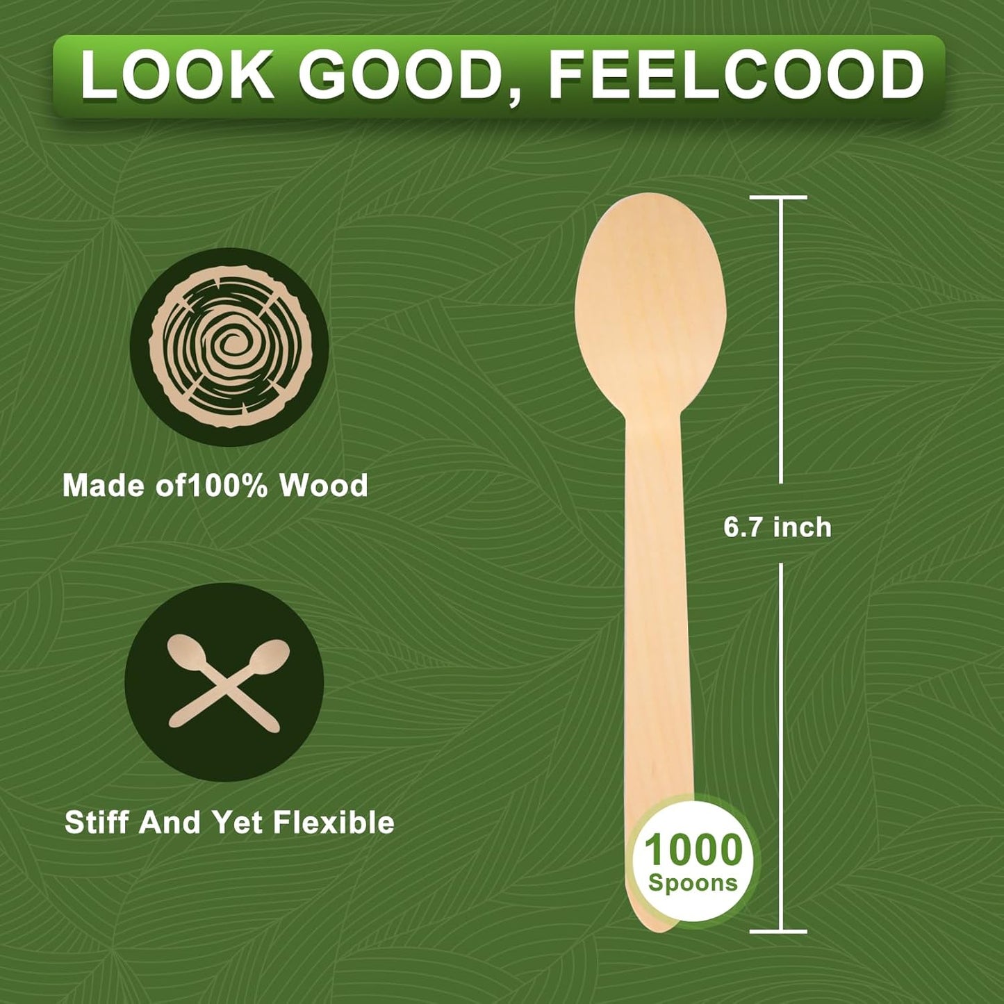 200 Disposable Knives - 6.5 Inch Long Wooden Cutlery - Biodegradable Silverware for Catering Formal Events, Parties, Picnics, Camping, Travel, Weddings, and Other Occasions