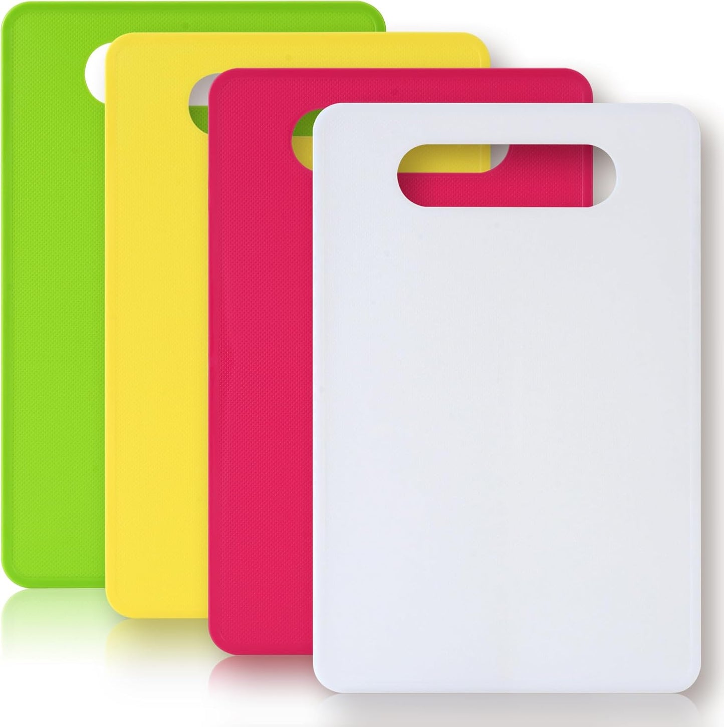 Luckyiren Plastic Cutting Board Set, 3 Pack Small Chopping Boards for Kitchen, BPA-Free, Dishwasher Safe, Color Coded Boards Pads for Meat Vegetable Fruit, Easy Grip Handle, Non-Slip, Space Saving