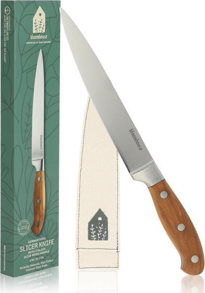 Bloomhouse - Two Time Oprah's Favorite Things Winner - 5" Utility Boning Kitchen Knife German Stainless Steel Blade w/Forged Italian Olive Wood Handle Full Tang for Meat Poultry & Precision Cutting
