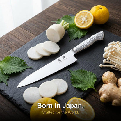 竜神 (RYUJIN) Professional Japanese Petty knife 150mm [OMOTENASHI Selection 2023 Best Gold Award Winner] Tsubame Sanjo Stainless Steel Integrated Made in Japan Daishin Sangyo [Ryujin Knife]