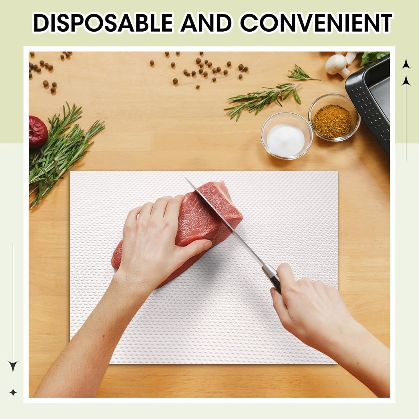 LemonRoad 30 Count Disposable Cutting Board Sheets Flexible Plastic Cutting Mats Portable Large Chopping Boards for Kitchen Cooking Traveling Camping BBQ 3 Size, 16.5 x 12 In, 15 x 12 In, 13 x 9.5 In