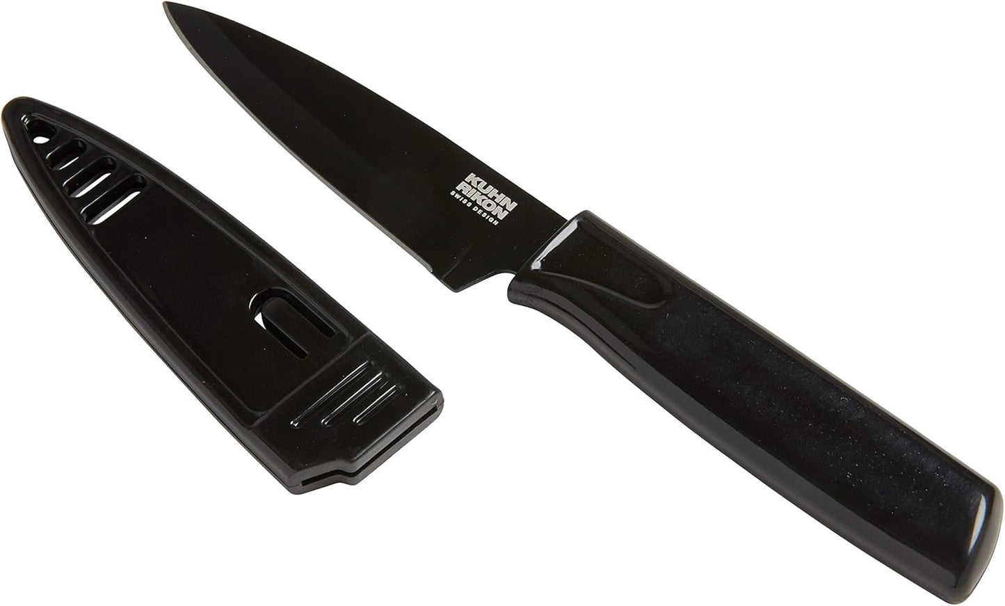 Kuhn Rikon Colori® Paring Knife – 4 Inch Japanese Stainless Steel, Nonstick Blade, Ergonomic Handle & Sheath, White