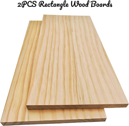 4PCS Rectangle Wood Boards Unfinished Wood Blocks for Crafting, 8x6x1in Blank Whittling Wooden Blocks for Wood Carving,Painting & Burning