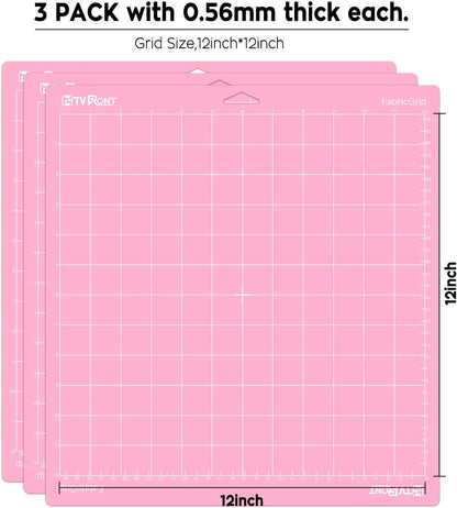 HTVRONT Cutting Mat, 6 Pcs Cutting Mat 12x12(Standard, Light, Strong, FabricGrip) Compatible with Cricut Maker 3/Maker 4/Maker/Explore 3/4/5/Air 2/One, Variety Adhesive Sticky Cutting Mats Accessories