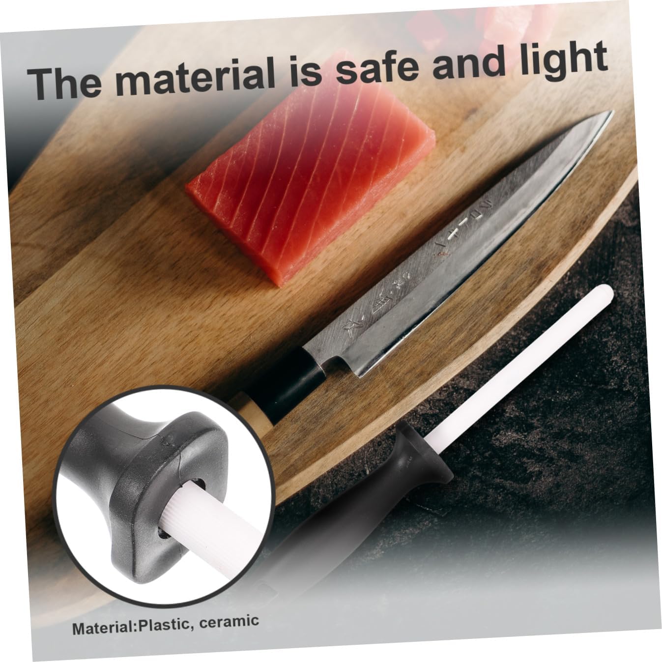 Quick Sharpener Rod with Ergonomic Grip Handle Portable Kitchen Cutter Sharpener for Indoor Outdoor Use Lightweight Ceramic Sharpening Tool for Various Cutter