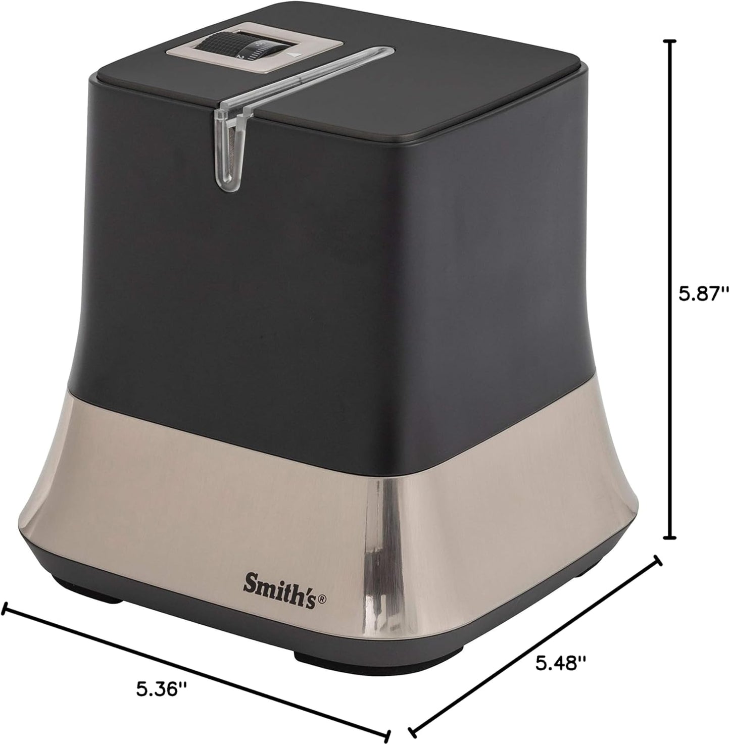 Smith’s 51111 Mesa Diamond Adjustable Electric Knife Sharpener – Black – Abrasive Sharpening Wheel + Blade Guides - Kitchen Gadgets – Quick Blade Sharpening – Compact Design – Straight Edge Blades